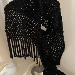 Chic Black Textured Shawl